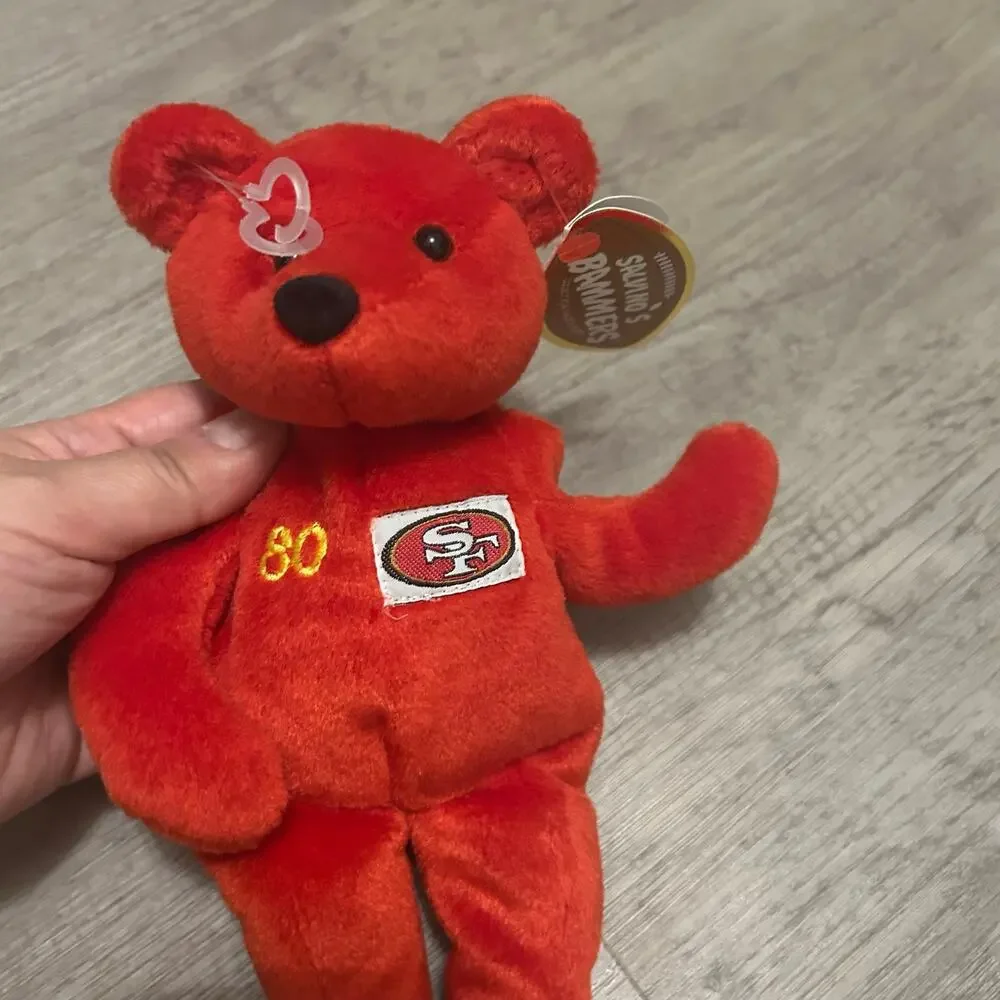 Jerry Rice #80 Salvino’s Bammers 9” Bean Bag Plush Bear 49ers NFL NWT 1999